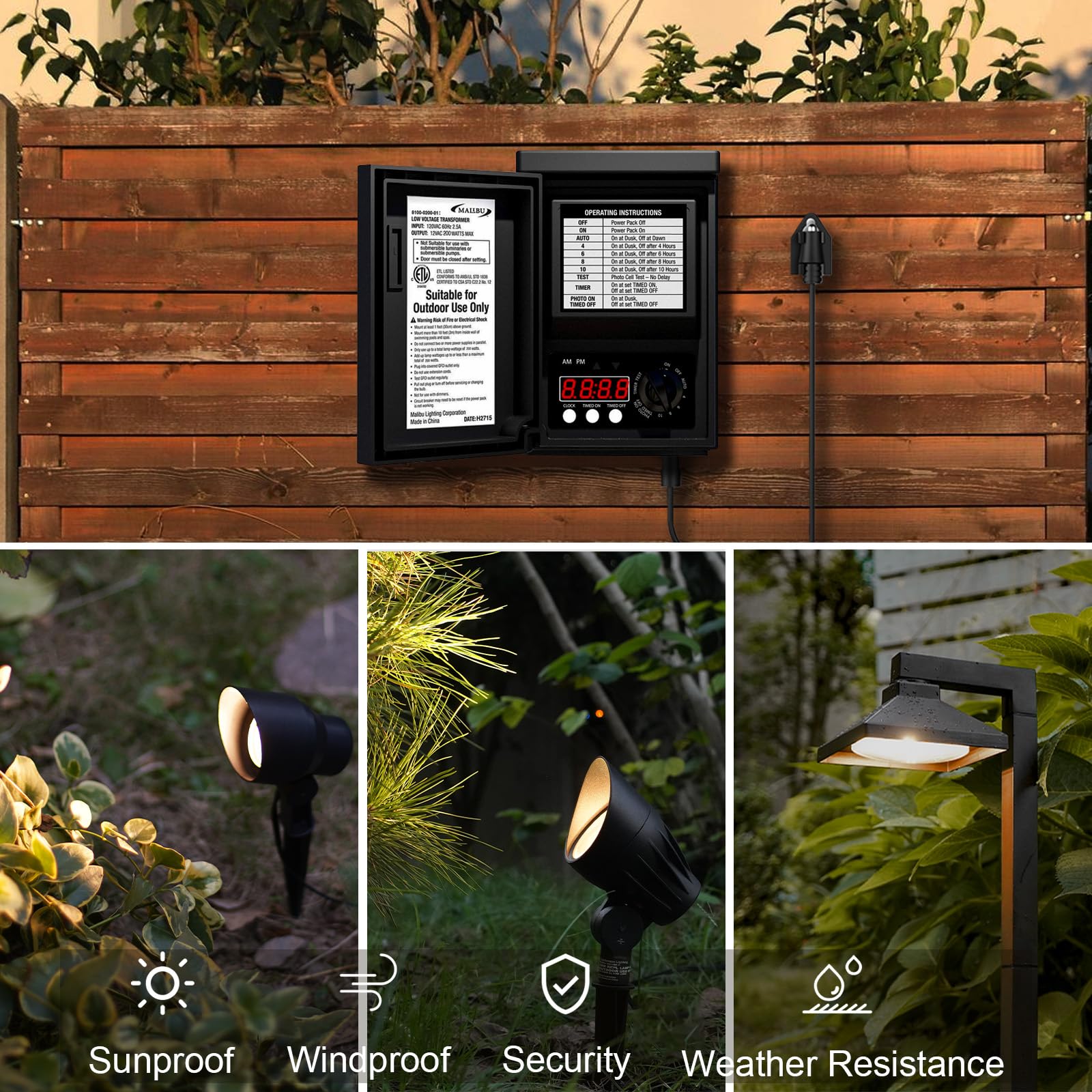 Malibu 200W Power Pack Low Voltage Transformer Outdoor Lighting